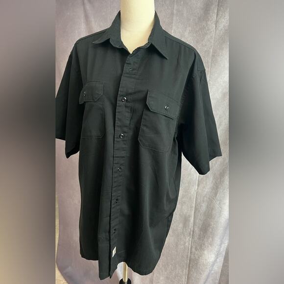 Carhartt Men’s Black Work Golf Short Sleeves Button Down Shirt Size Large - Picture 3 of 6